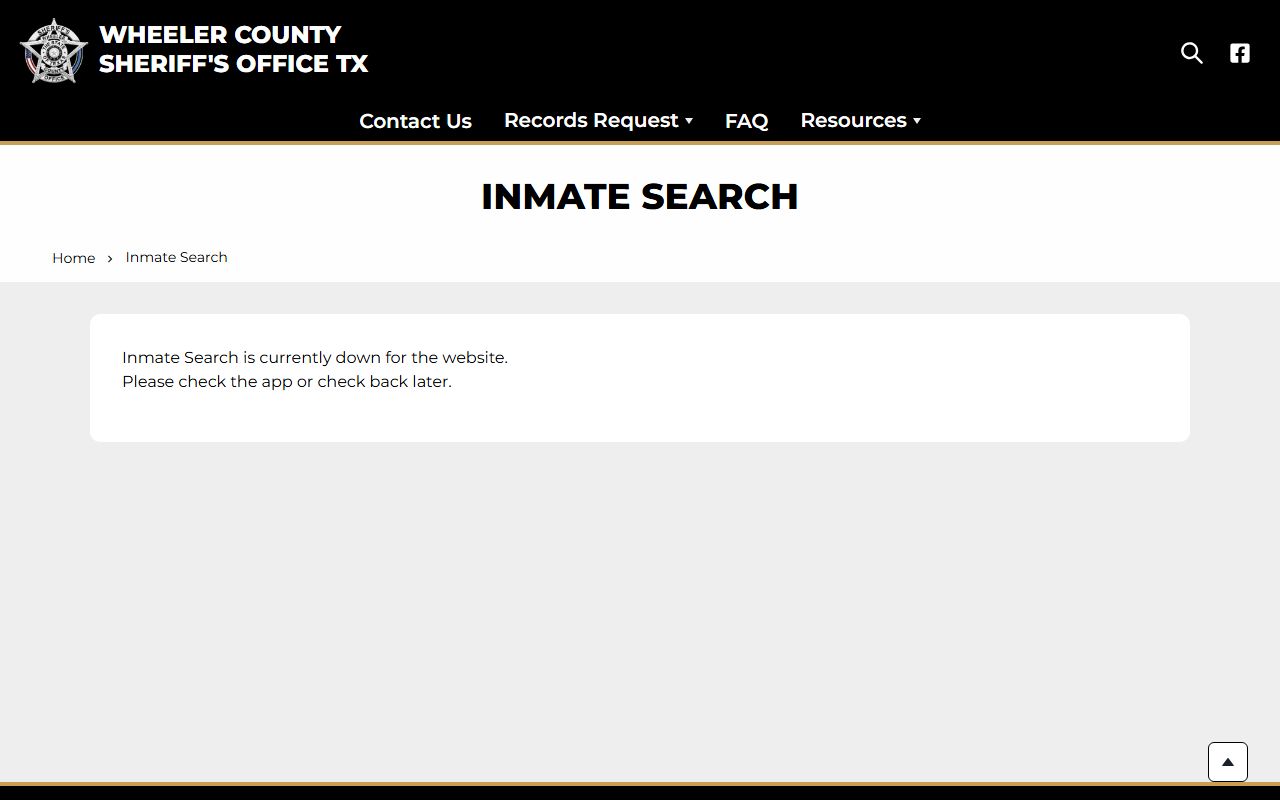 Wheeler County inmate records search route